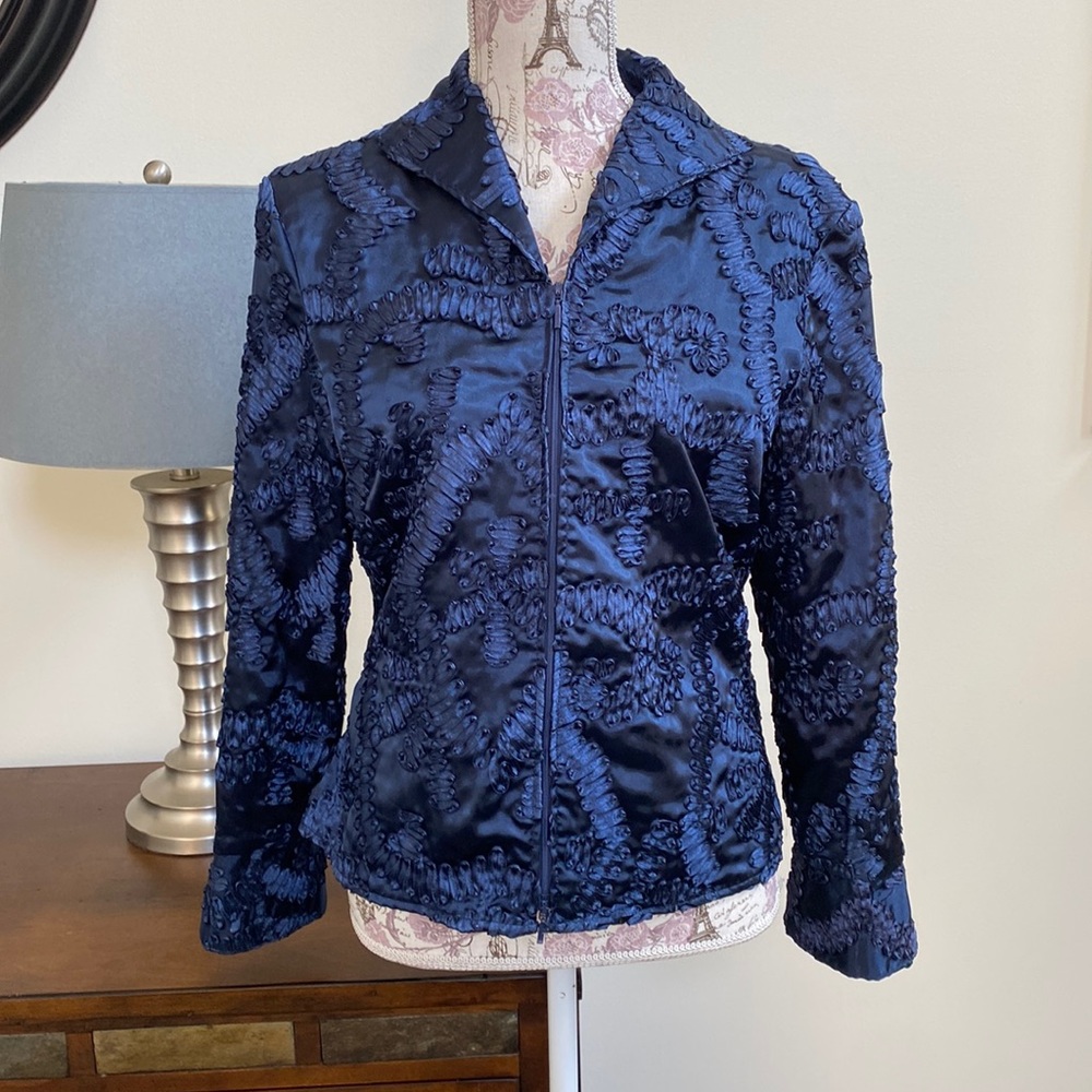 GUC Samuel Dong Navy Ribbon Lined Blazer M